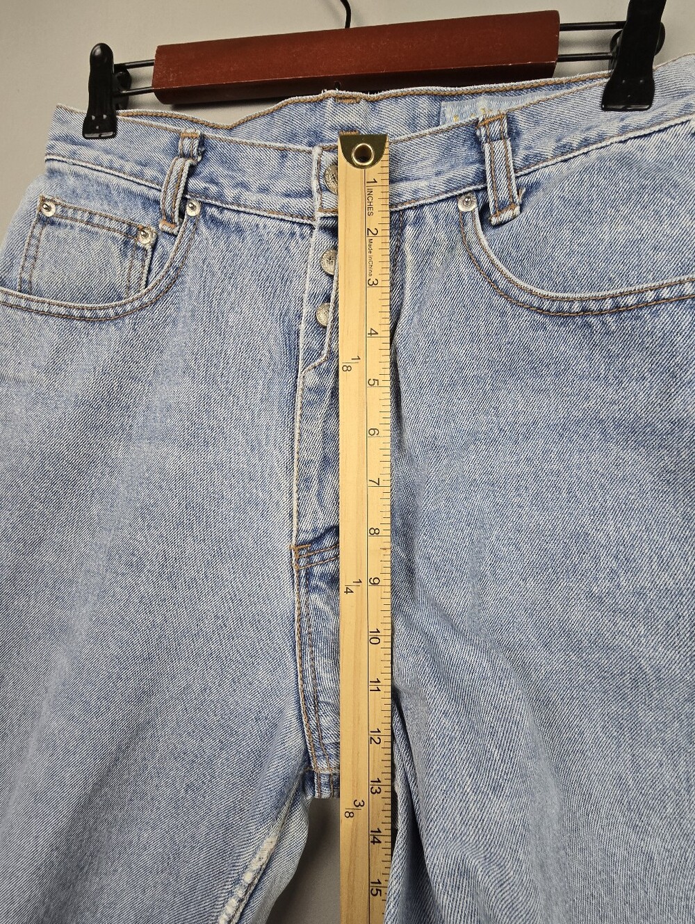 Vintage Western Lawman Denim Jeans High Waist Light Wash Womens Sz 11/12 Cowboy - Picture 9 of 15